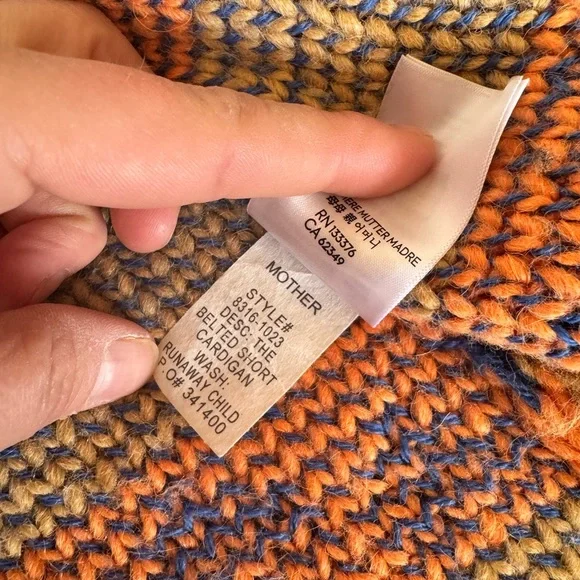 Mother Runaway Child Open Cardigan Fringe Coral Women’s Sz Large Alpaca NO BELT - Picture 8 of 14